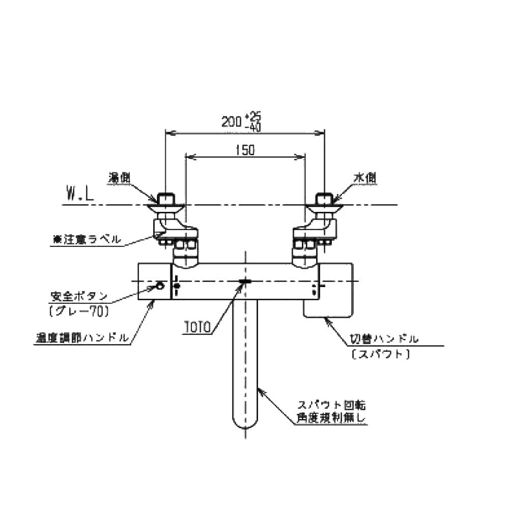 Amazon | TOTO 浴室用 壁付サーモスタット混合水栓 TBV03421J シール